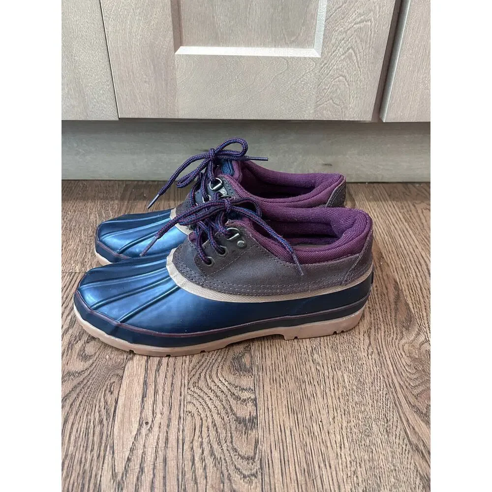 G.H. Bass & Co. Men’s Low Top Duck Boots Navy Brown Purple Trim Sz11 Waterproof